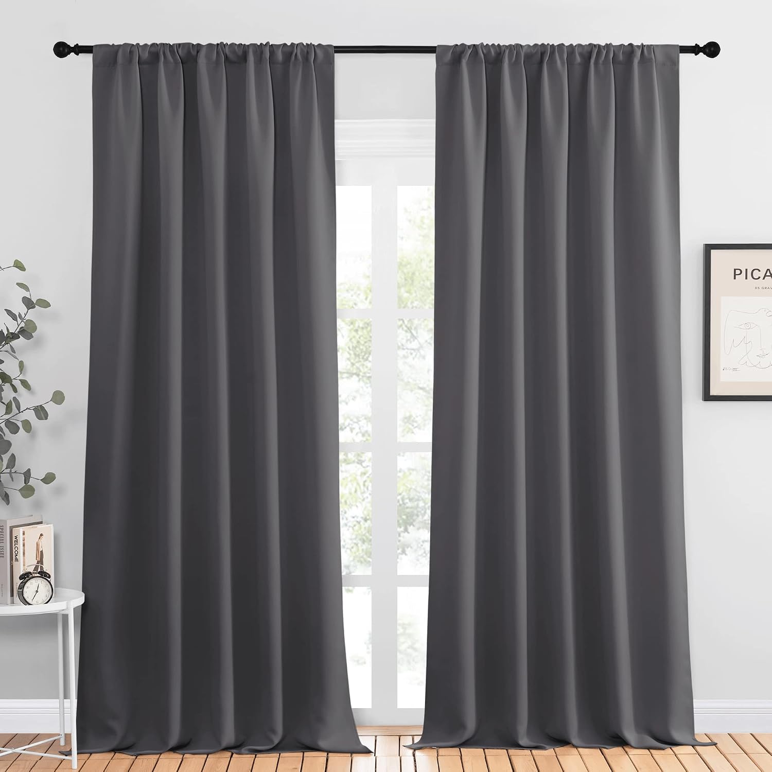 NICETOWN Blackout Curtain Panels for Window - Energy Efficient & Noise Reducing Thermal Insulated Rod Pocket Blackout Drapes/Draperies…