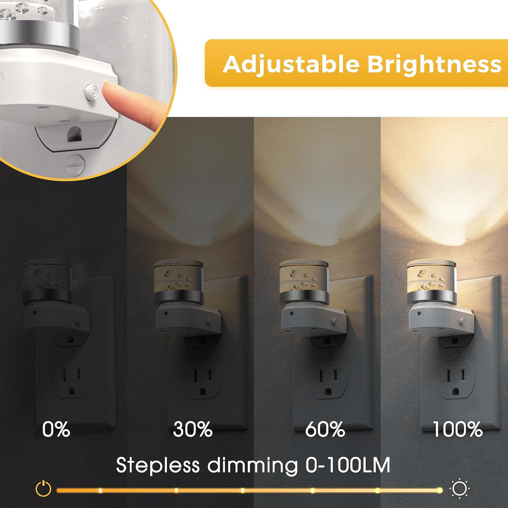 L LOHAS LED Night Light, 2 Pack Night Lights Plug into Wall, 3000K Soft Light LED NightLights, Built in Dusk to Dawn Sensor Bubble Wall…