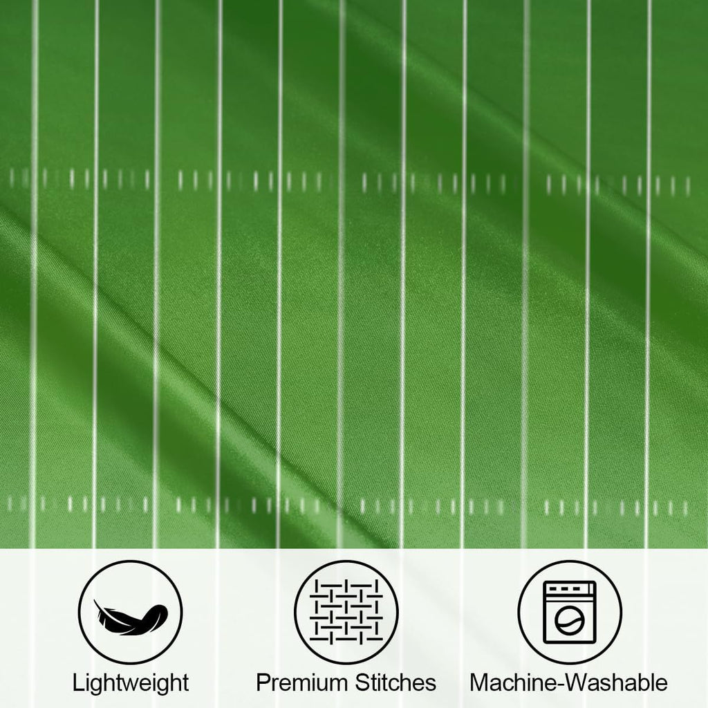 America Green Football Field Satin Pillowcase for Hair and Skin Soft Silk Pillow Cases with Envelope Closure Cooling Pillow Case Slip…