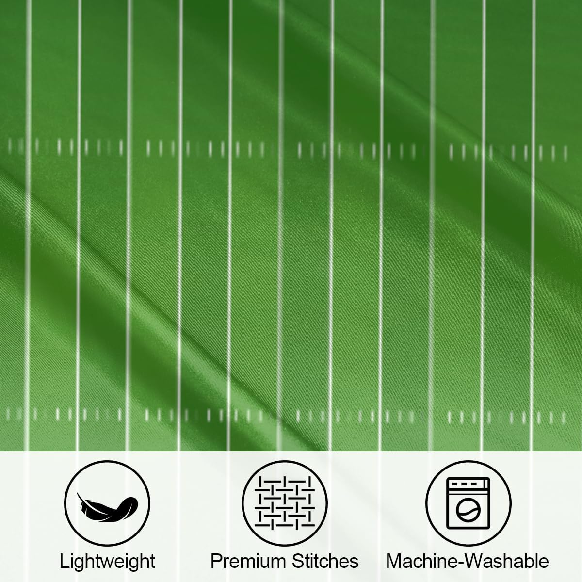 America Green Football Field Satin Pillowcase for Hair and Skin Soft Silk Pillow Cases with Envelope Closure Cooling Pillow Case Slip…