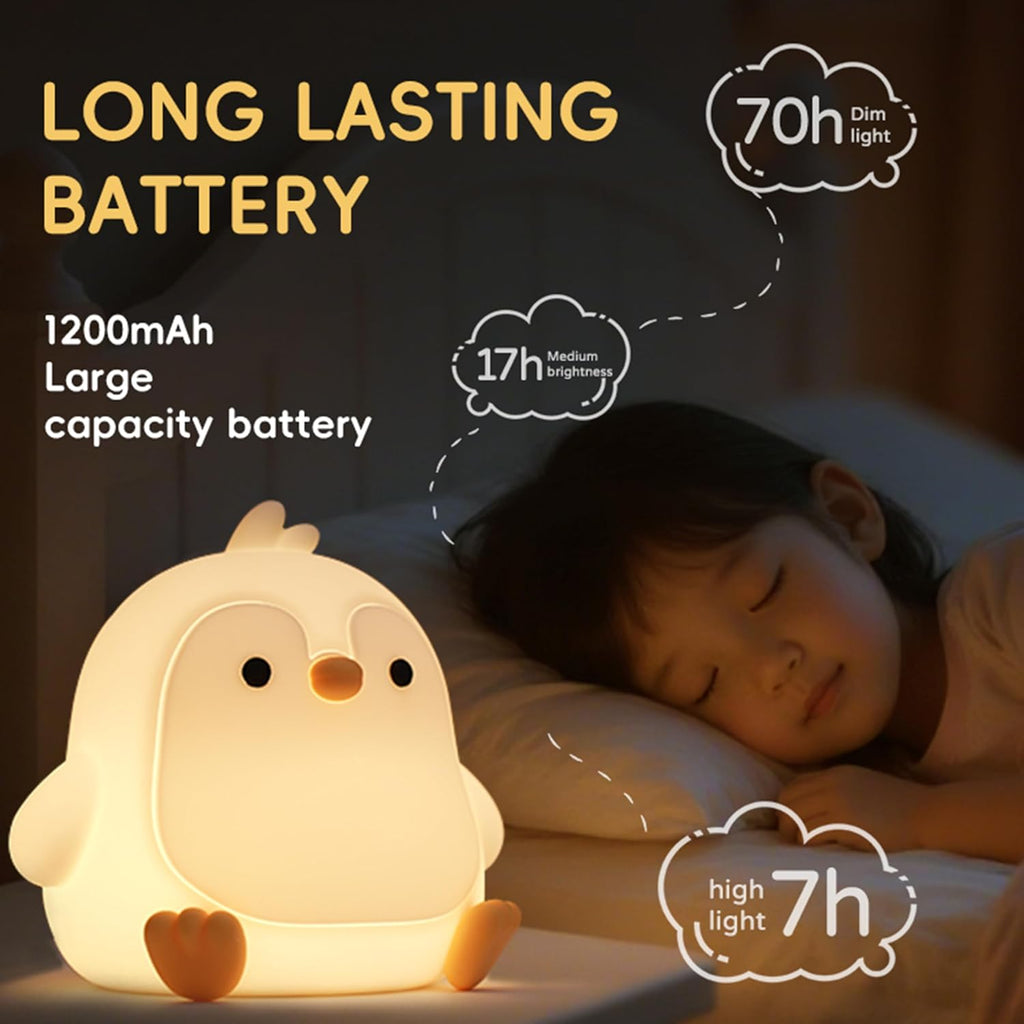 Led Cute Penguin Night Light, Dimmable Timer Nursery Kawaii Lamps, Super Squishy Silicone USB Rechargeable Touch Control Bedside Lamp…