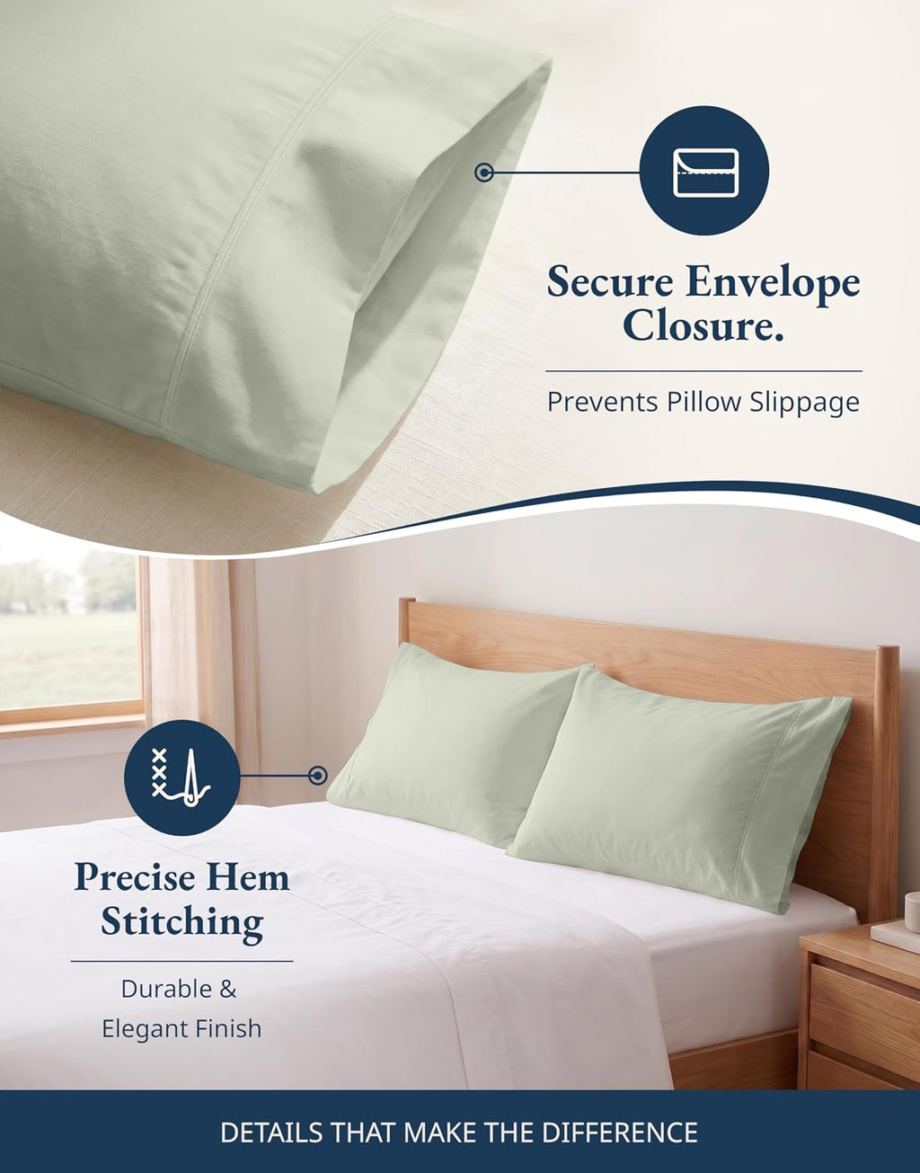 LaneLinen Lane Linen 100% Organic Cotton King Size Pillow Cases Set of 2 (20''x36'') Pillow Cases King Size Certified Organic Cotton Pillow…