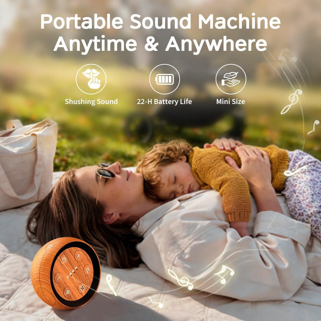 Portable Sound Machine Mini White Noise Machine for Baby Kids Adult with 32 Soothing Sounds 32 Volume Levels Sleep Brown Noise Machine…