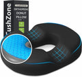 CushZone Donut Pillow Seat Cushion - Cooling Gel Donut Chair Cushions, Memory Foam Seat Cushion for Office & Home, Car Seat Cushion and But…