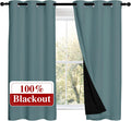 Nicetown 100% Blackout Curtains 54 inches Long, Double-Deck Completely Blackout Window Treatment Thermal Insulated Lined Drapes for Small W…