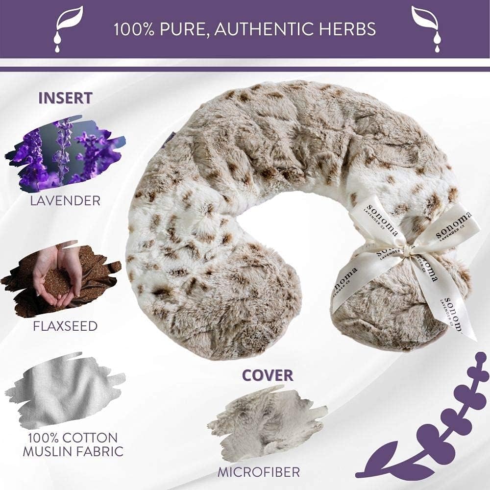 Your Personal comfort Ritual Sonoma Lavender Luxury Lavender Heatable/Chillable Neck Pillow, Microwaveable for Neck and Shoulders with Rem…