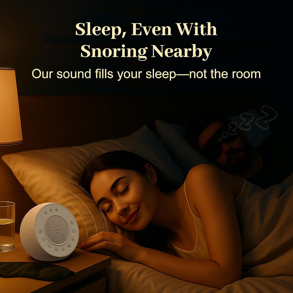 Housbay White Noise Sound Machine for Sleeping, 35 Soothing Sounds, Small Sleep Machine for Adults, Wood Grain Design for Bedroom & Noise…