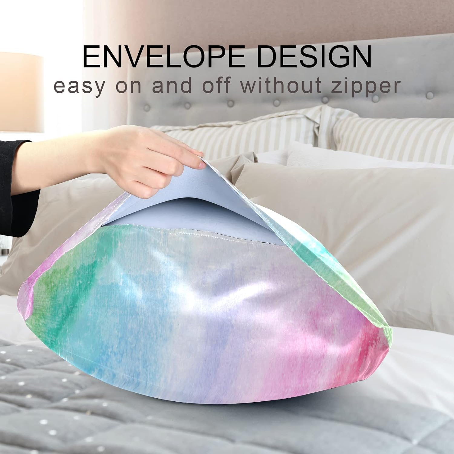 Blueangle Satin Pillowcase for Hair and Skin Silk Pillowcase, Standard Size(20x26 inches) - Satin Pillow Covers with Envelope Closure
