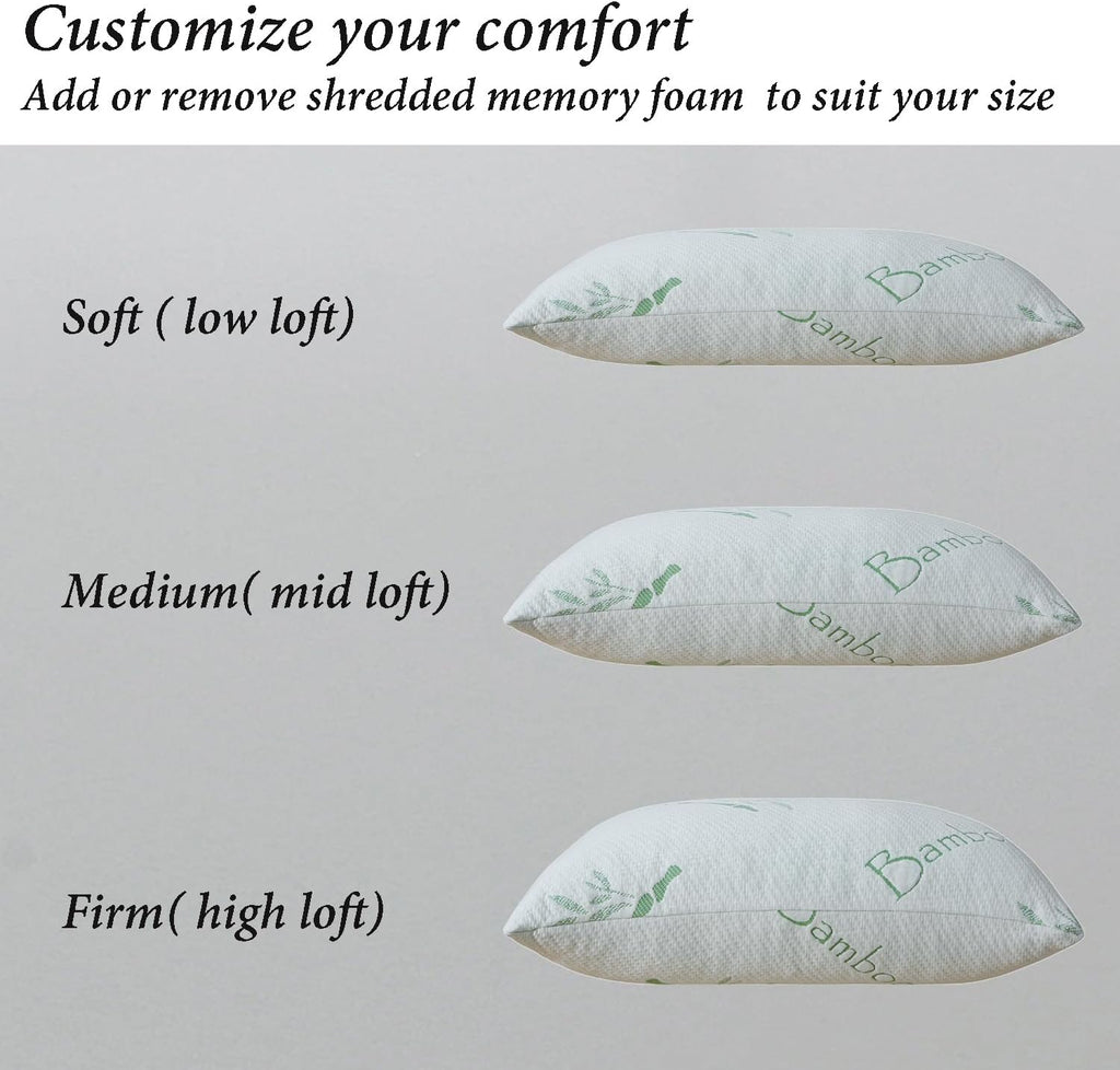 Hoxxme King Size Memory Foam Pillows Set of 2, Bed Pillow for Sleeping, Firm Pillow Gel for Neck Support, Hotel Quality Bed Rest Pillow wit…