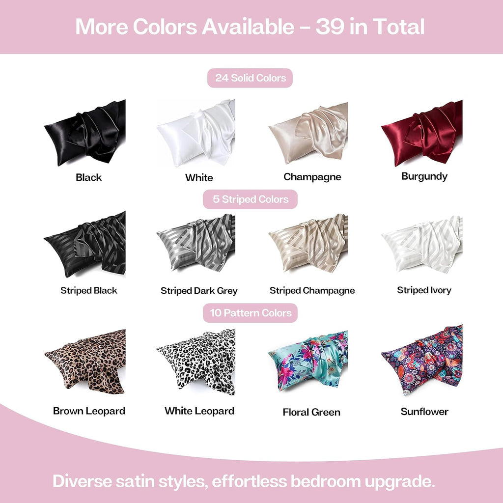 MR&HM Satin Body Pillow Cover, Soft and Breathable Body Pillow Case with Envelope Closure, Cooling and Silky Long Pillowcase for Hair and…