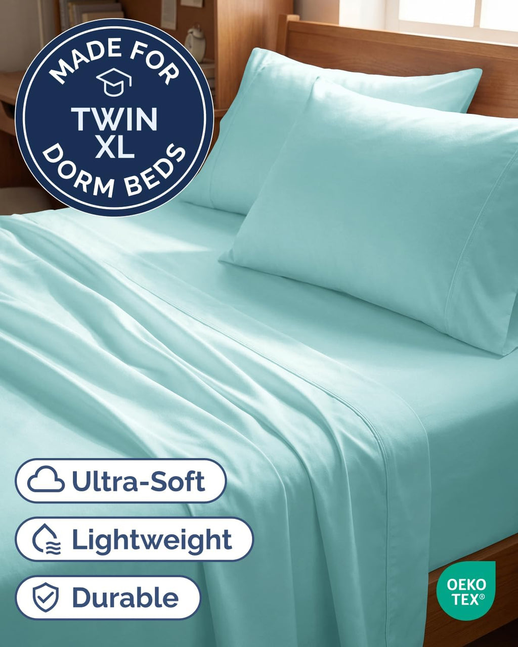 Twin XL 4 Piece Sheet Set - Comfy Breathable & Cooling - Hotel Luxury Bedding for Women, Men, Kids, Teens & Children - 1 Flat & 1 Fitted…