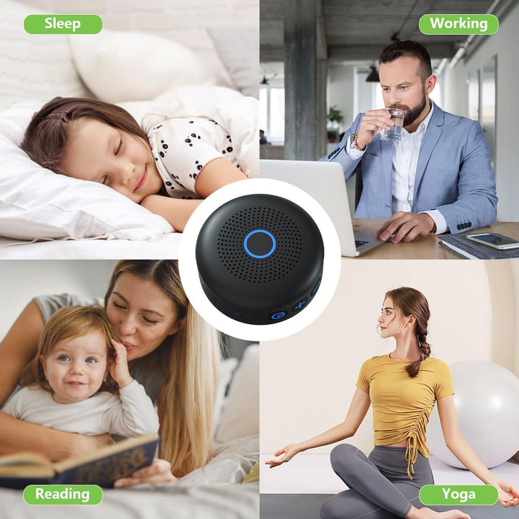 Sleepbox Portable White Noise Sound Machine 30 Soothing Sounds Rechargeable Battery Small for Travel 32 Volume Control Noise Canceling Slee…