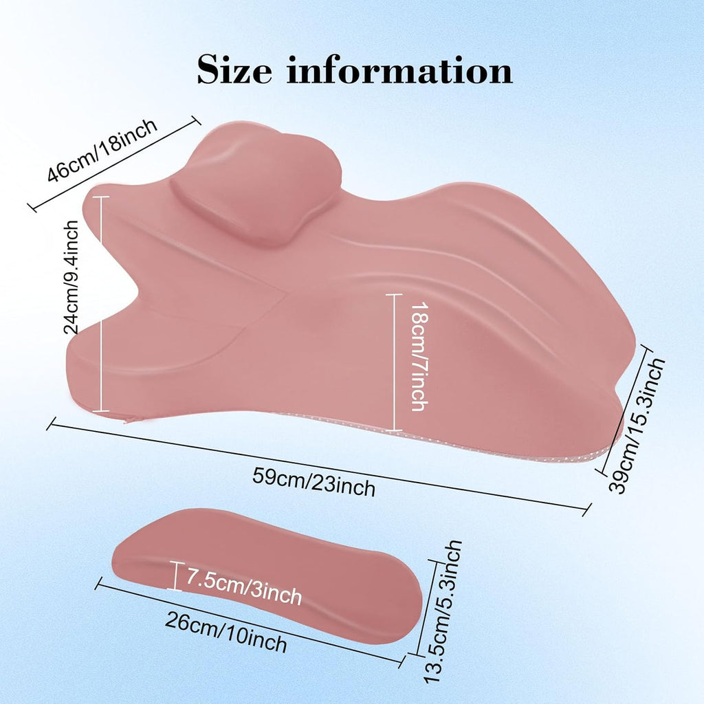 Oversized 27-Degree Couples Pillow - 5-in-1 Memory Foam Wedge for Neck Alignment, Zoned Support for Arm & Shoulder, Phone Reading, Leg…