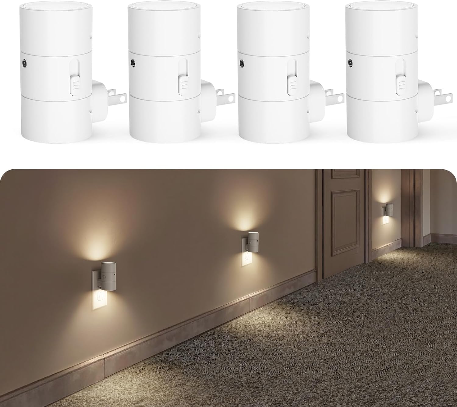 VOLISUN Night Light, Dimmable Led Night Lights Plug into Wall, Amber/3000K/4500K, 0-100LM Adjustable Brightness, Dusk to Dawn Nightlight…