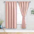 Jiuzhen Blush Pink Blackout Curtains for Bedroom - Thermal Insulated Room Darkening Noise Reducing, 52 x 63 Inch Length Curtains for Living…