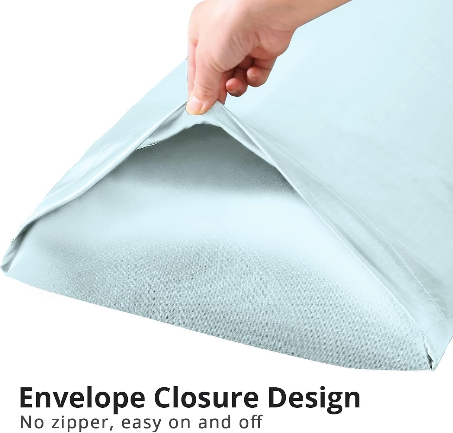 Huxmeyson Body Pillow with Satin Pillowcase, Body Pillow for Adults, Removable Cover, Ice Blue (20"x54") Blue