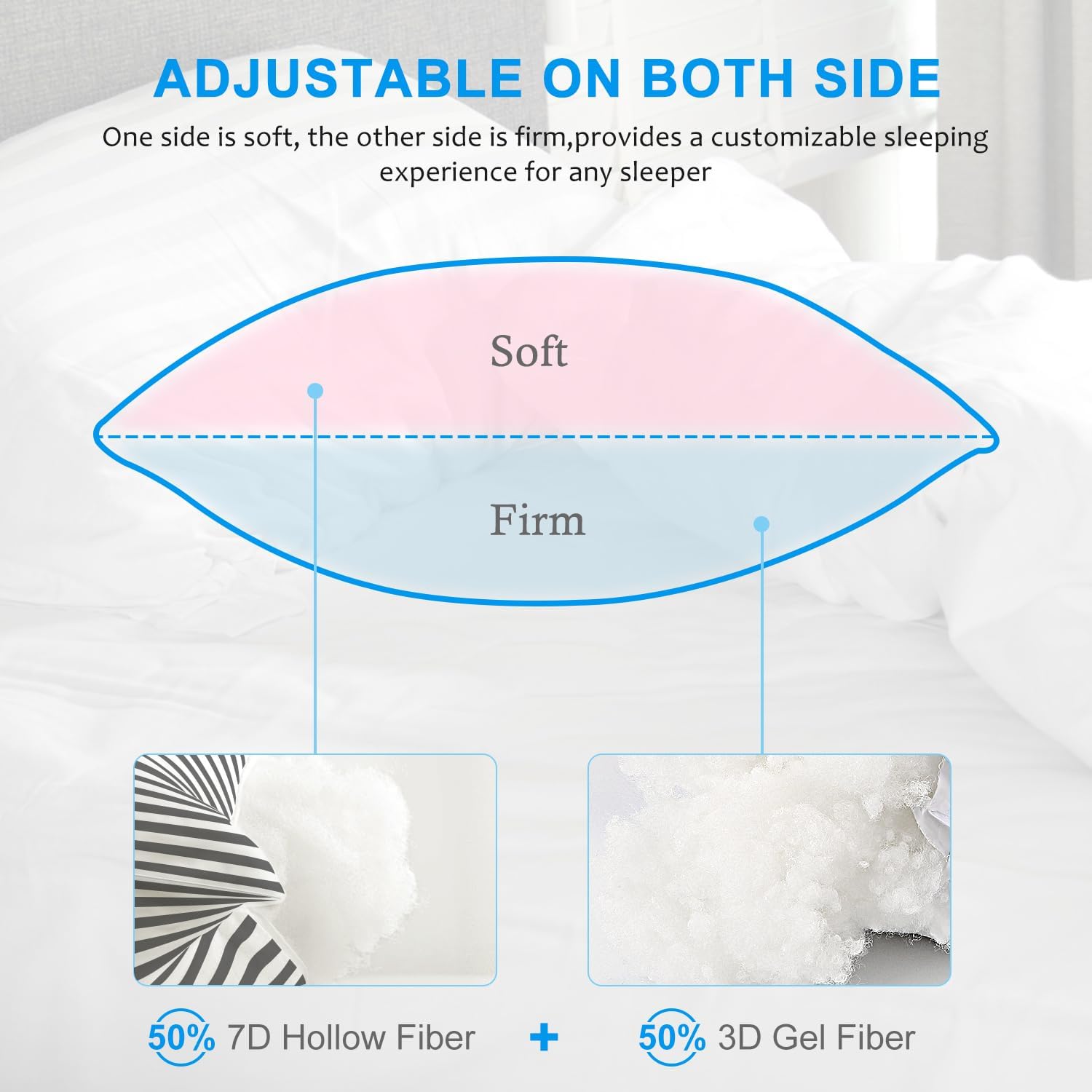 EIUE Bed Pillows for Sleeping 2 Pack Queen Size, Super Soft Down Alternative Microfiber Filled Pillows, Pillows for Side and Back…