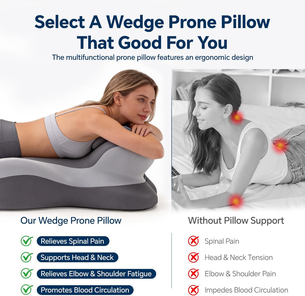Generic Ergonomic Reading Pillow, Memory Foam Wedge Pillow, Adjustable Neck Pillows, Multi-Positional Support Cushion for Stomach Sl…