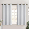 BGment Greyish White Short Room Darkening Curtains for Small Windows, 38 x 45 Inch Thermal Insulated Tier Set of 2 Panels Sun Blocking Drap…