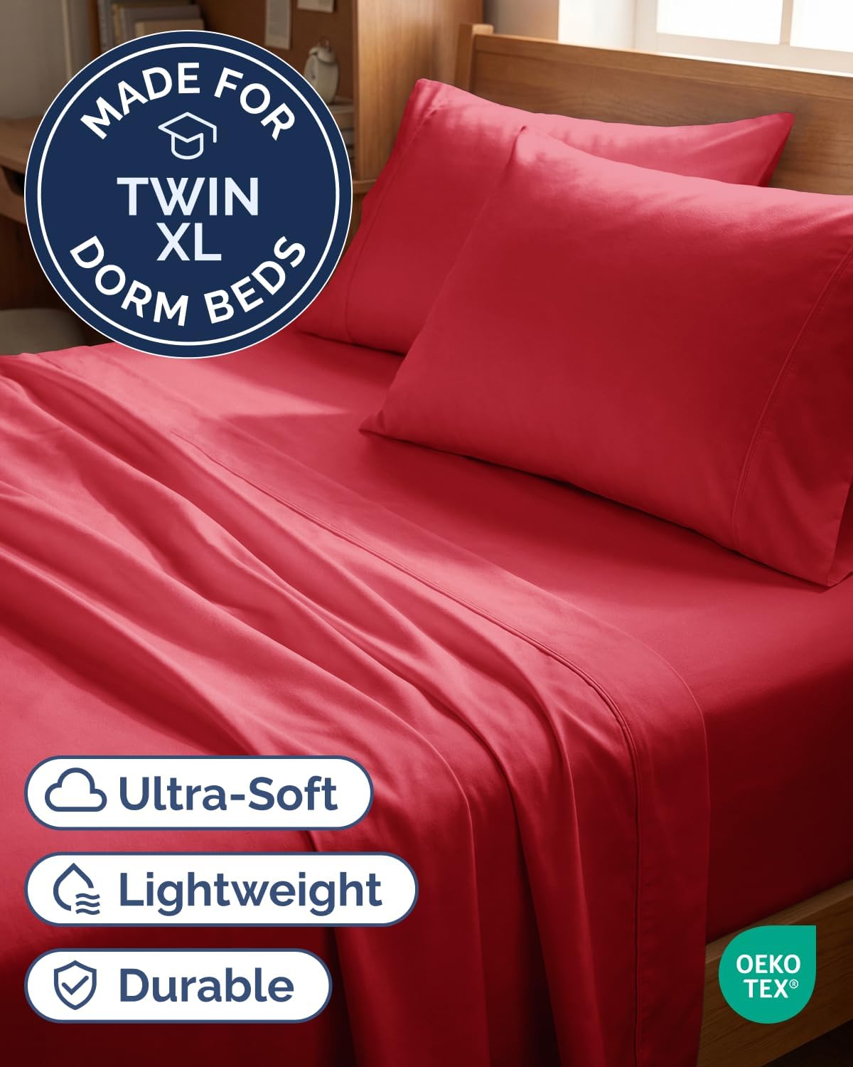 Twin XL 4 Piece Sheet Set - Comfy, Breathable & Cooling - Hotel Luxury Bedding for Women, Men, Kids, Teens and Children - 1 Flat & 1…