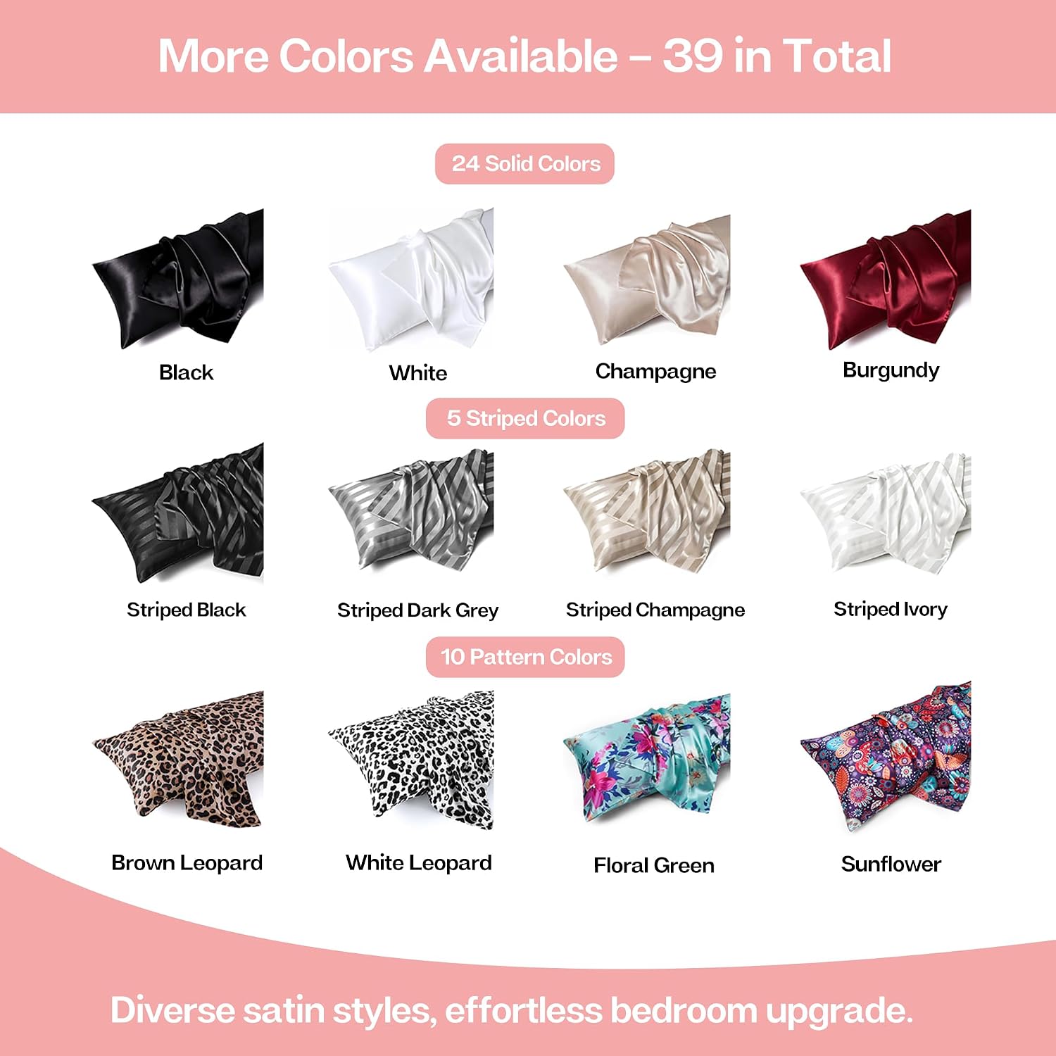 MR&HM Satin Body Pillow Cover, Soft and Breathable Body Pillow Case with Envelope Closure, Cooling and Silky Long Pillowcase for Hair and…