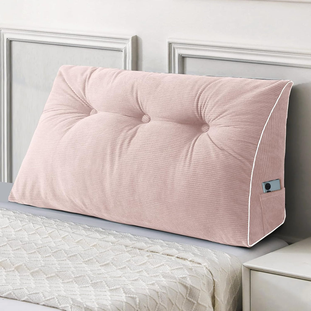 Sasttie Headboard Pillow Twin/Twin XL, Wedge Pillow Headboard for Dorm, Triangular Daybed Backrest Cushion for Sitting or Reading in Bed, w…