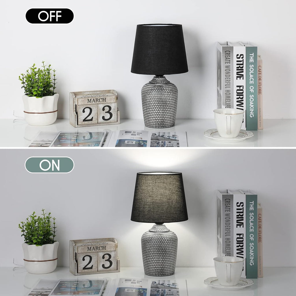 Sucolite 11.8'' Small Table Lamps Set of 2, Bedside Nightstand Lamps for Bedroom Kid’s Room, Cute Desk Lamps with Studded Texture Base…