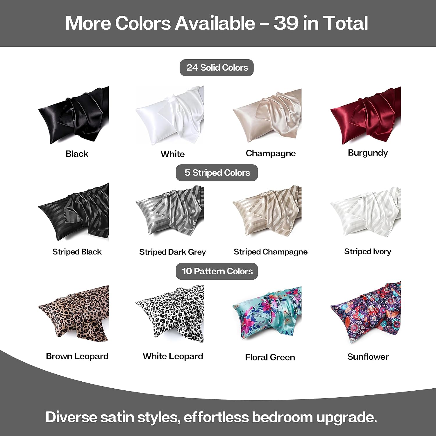 MR&HM Satin Body Pillow Cover, Soft and Breathable Body Pillow Case with Envelope Closure, Cooling and Silky Long Pillowcase for Hair and…