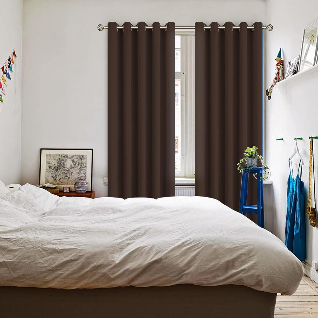 BGment Blackout Curtains for Bedroom - Grommet Thermal Insulated Room Darkening Curtains for Living Room, Set of 2 Panels (70 x 84 Inch, Br…