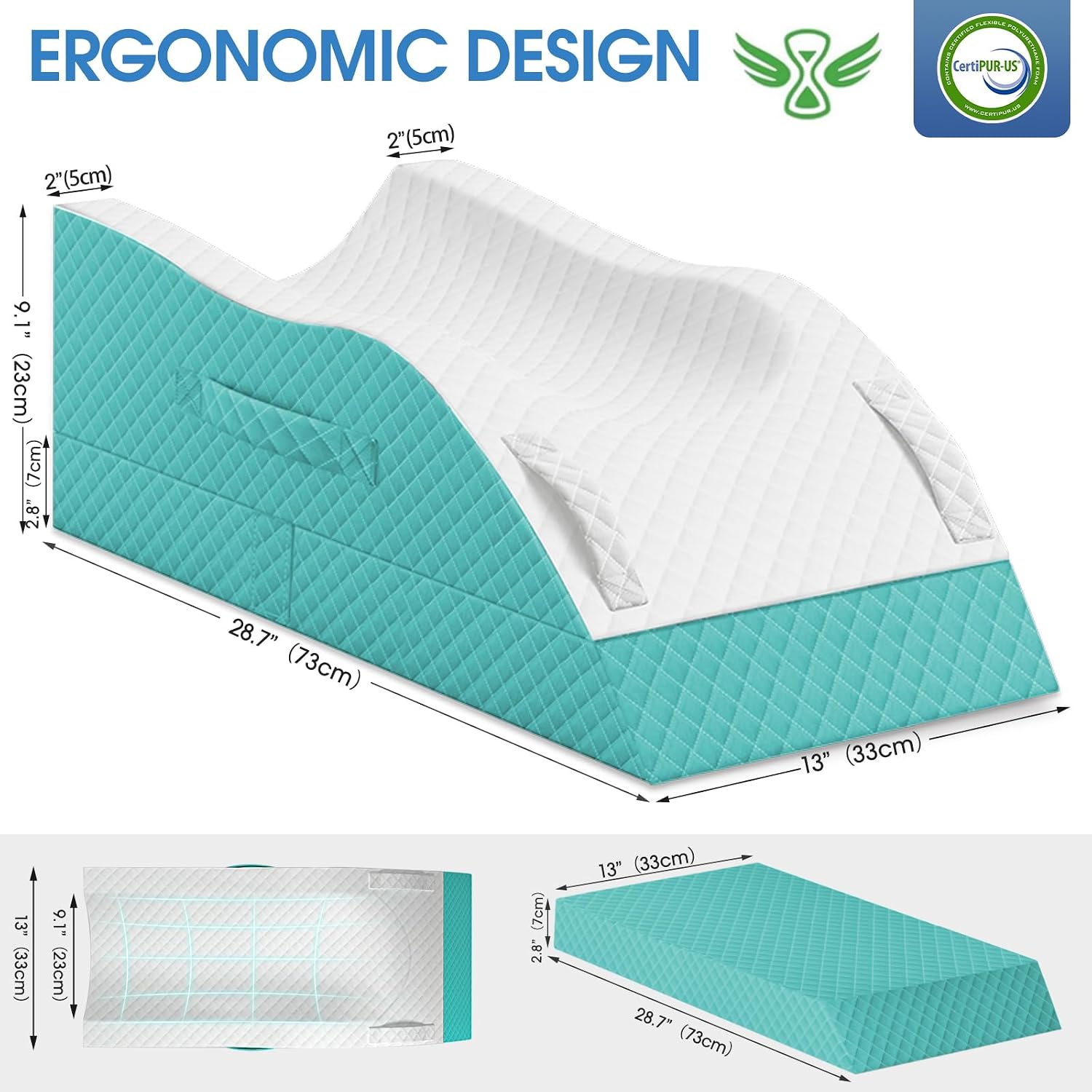 TranquilRelax TranquilRelax Elevation Pillows for Leg After Surgery, Memory Foam Adjustable Wedge Pillow for Injury or Rest, Ankle P…