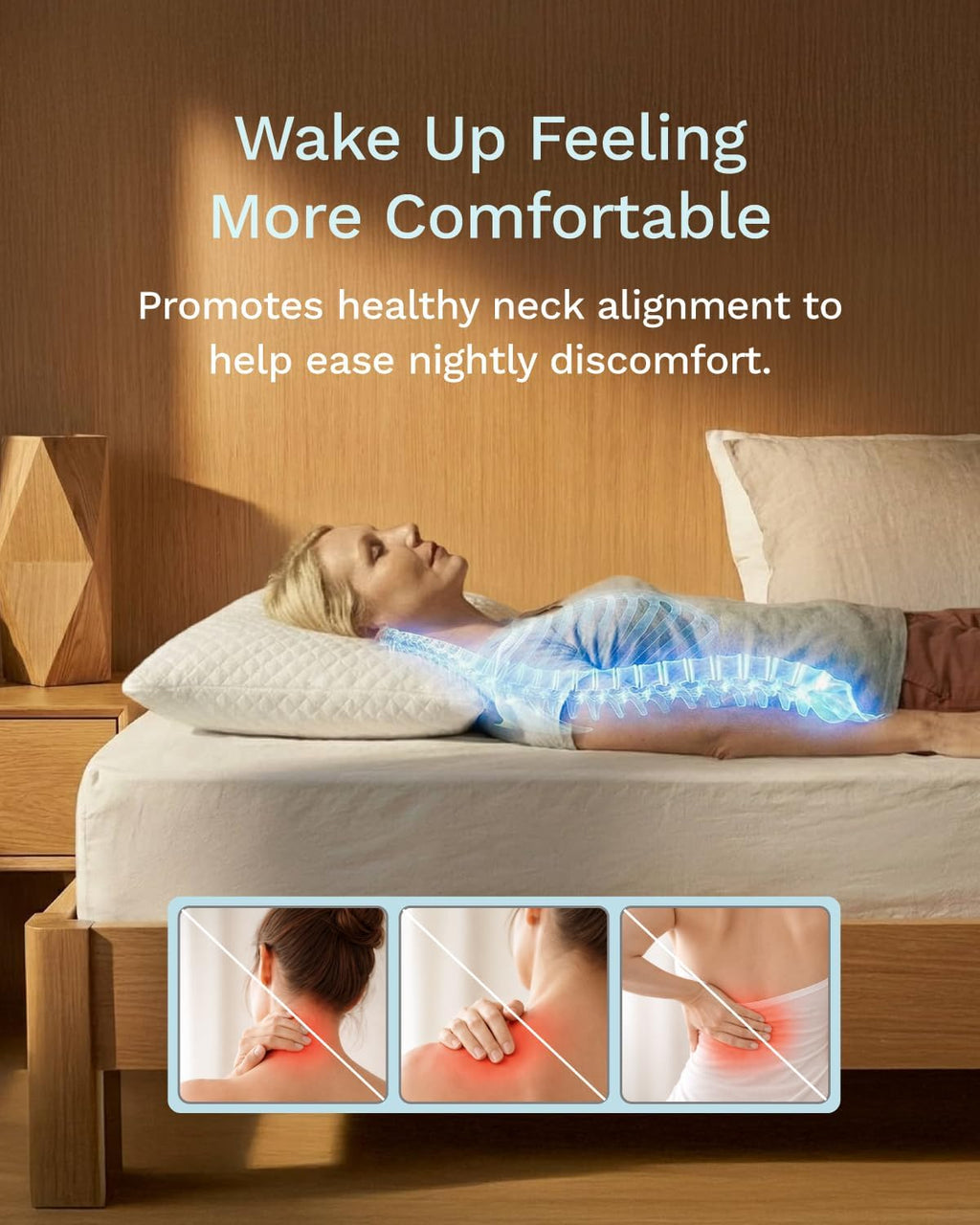 ViscoSoft King-Size Memory Foam Pillow - 1-Pack - with Washable Cover and Cooling Fabric White