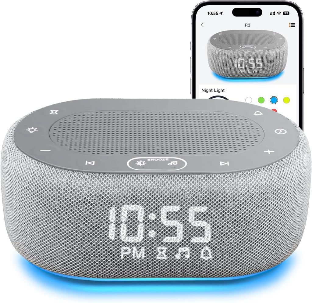 1Mii White Noise Machine with Alarm Clock, Sound Machine for Sleep for Adult Baby, Smart App Controlled,30 Soothing Sounds, Sleeping…