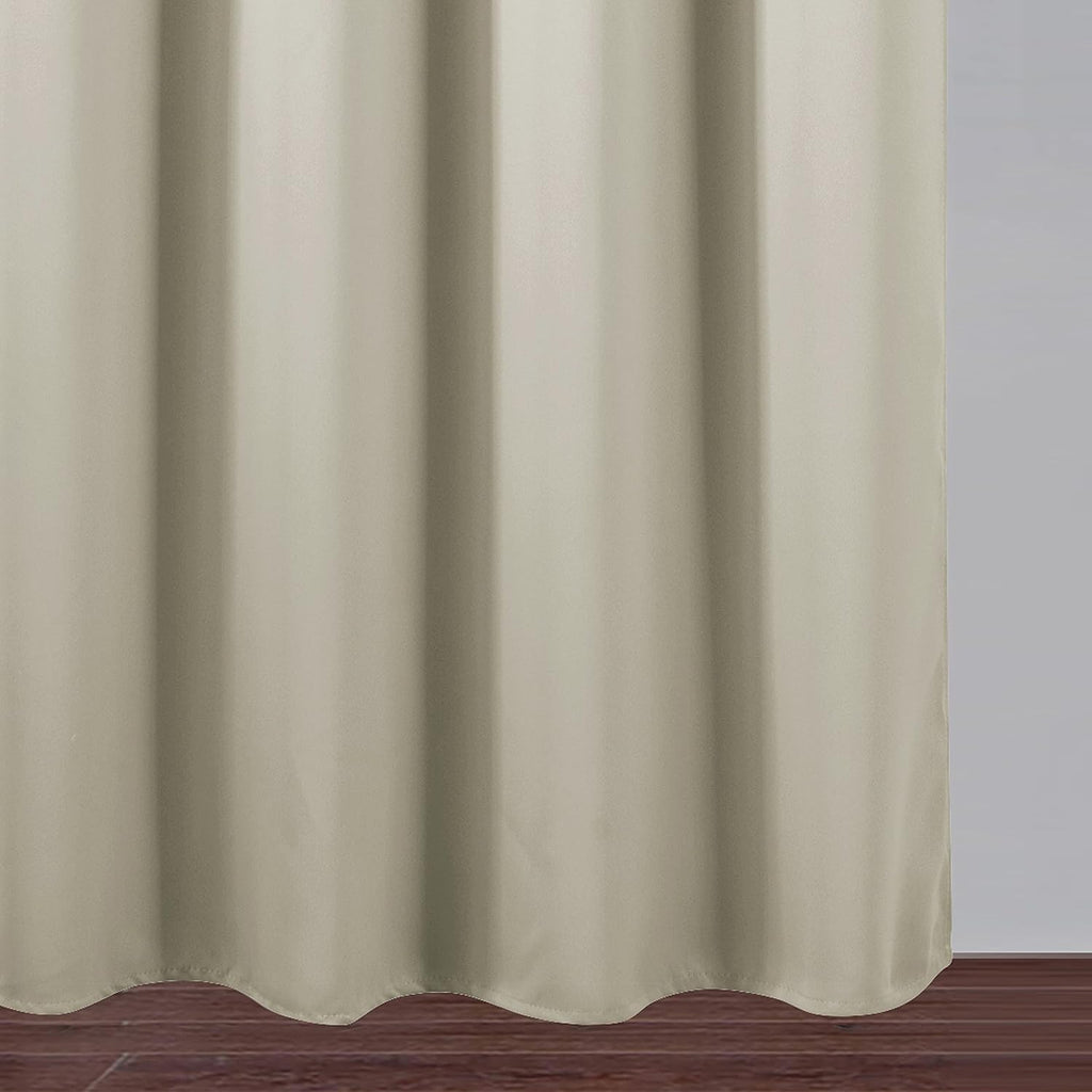 Lemomo Light Beige Blackout Curtains 52 x 84 Inch Long Beige Curtains Set of 2 Panels Room Darkening Curtains for Living Room 84 Inch silver