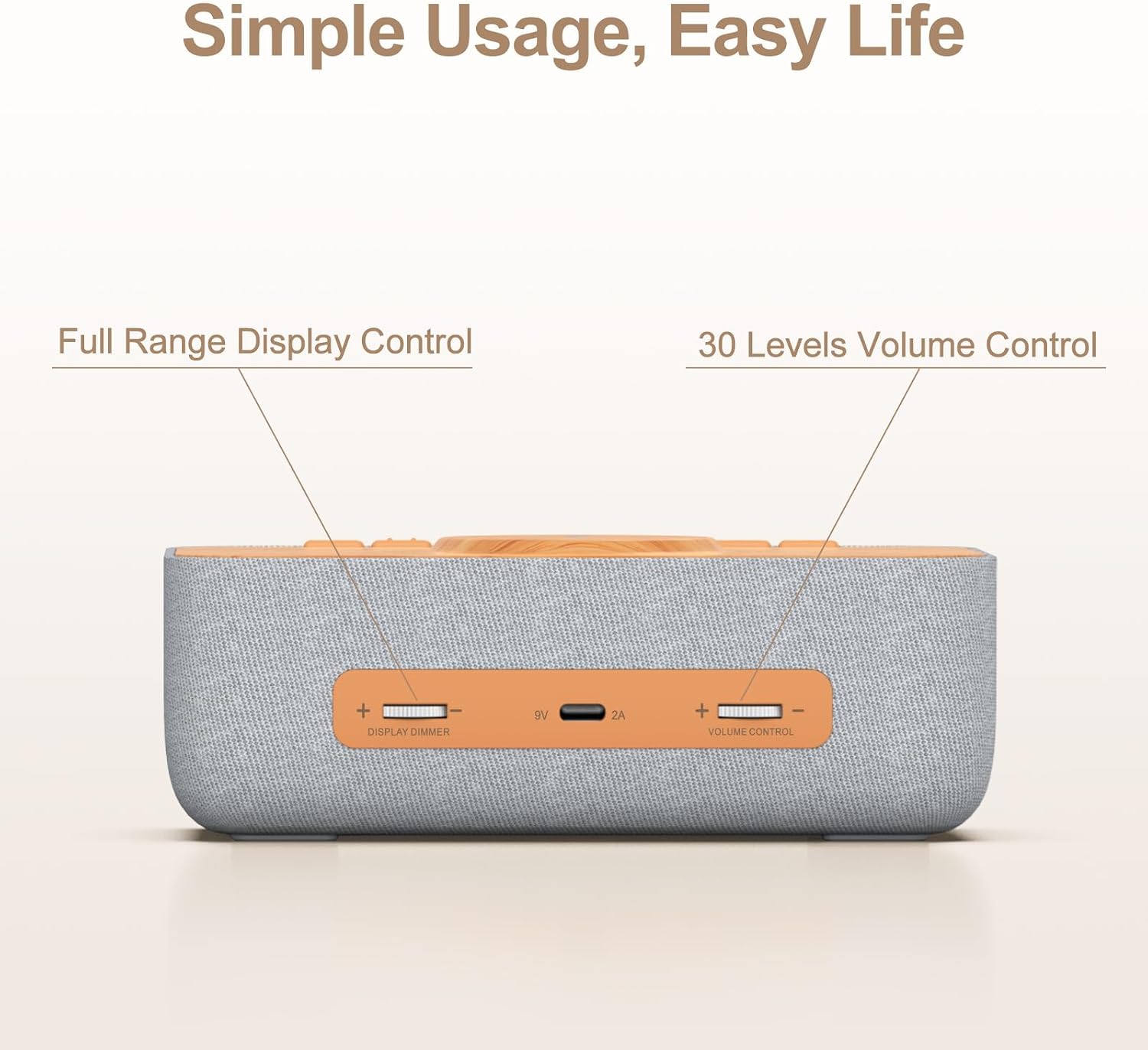 REACHER 15W Fast Magnetic Wireless Charging Alarm Clock with White Noise Machine, Woodgrain Style, 20 High‐Fidelity Sounds, Gradual Wake…