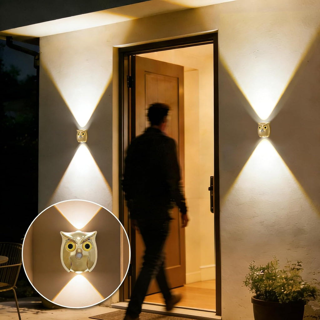 Motion Sensor Night Light: Rechargeable Cute Owl Lamp 2-Pack Magnetic Wireless Wall Sconce & Warm Glow Auto On/Off for Bedroom Hallway…