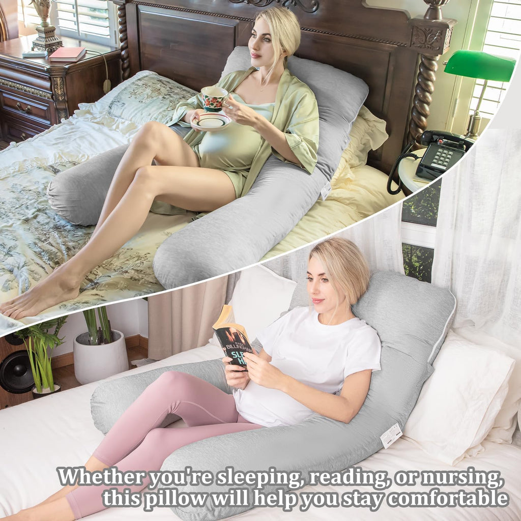 Chilling Home Pregnancy Pillow, 55in Pregnancy Pillows for Sleeping, U Shape Body Pillows for Adults, Maternity Pillow for Pregnant…