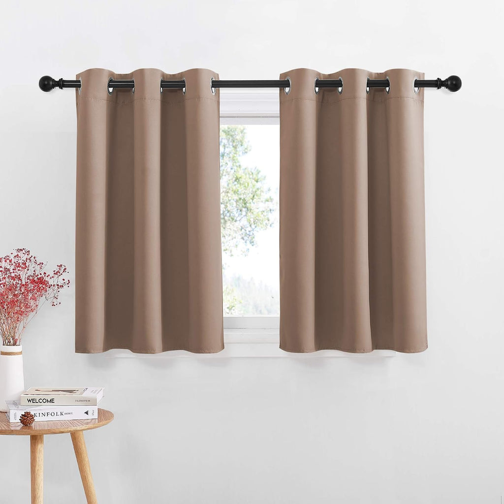 NICETOWN Short Curtains Blackout Curtains - Thermal Insulated Kitchen Light Reducing Drapes for Half/Nursery Window (1 Pair, 42W by 36L +…