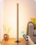 EDISHINE Corner Floor Lamp, Upgraded Dual-Sided Lighting, Wooden Floor Lamps for Living Room, Standing Lamp with Remote/Foot Control…