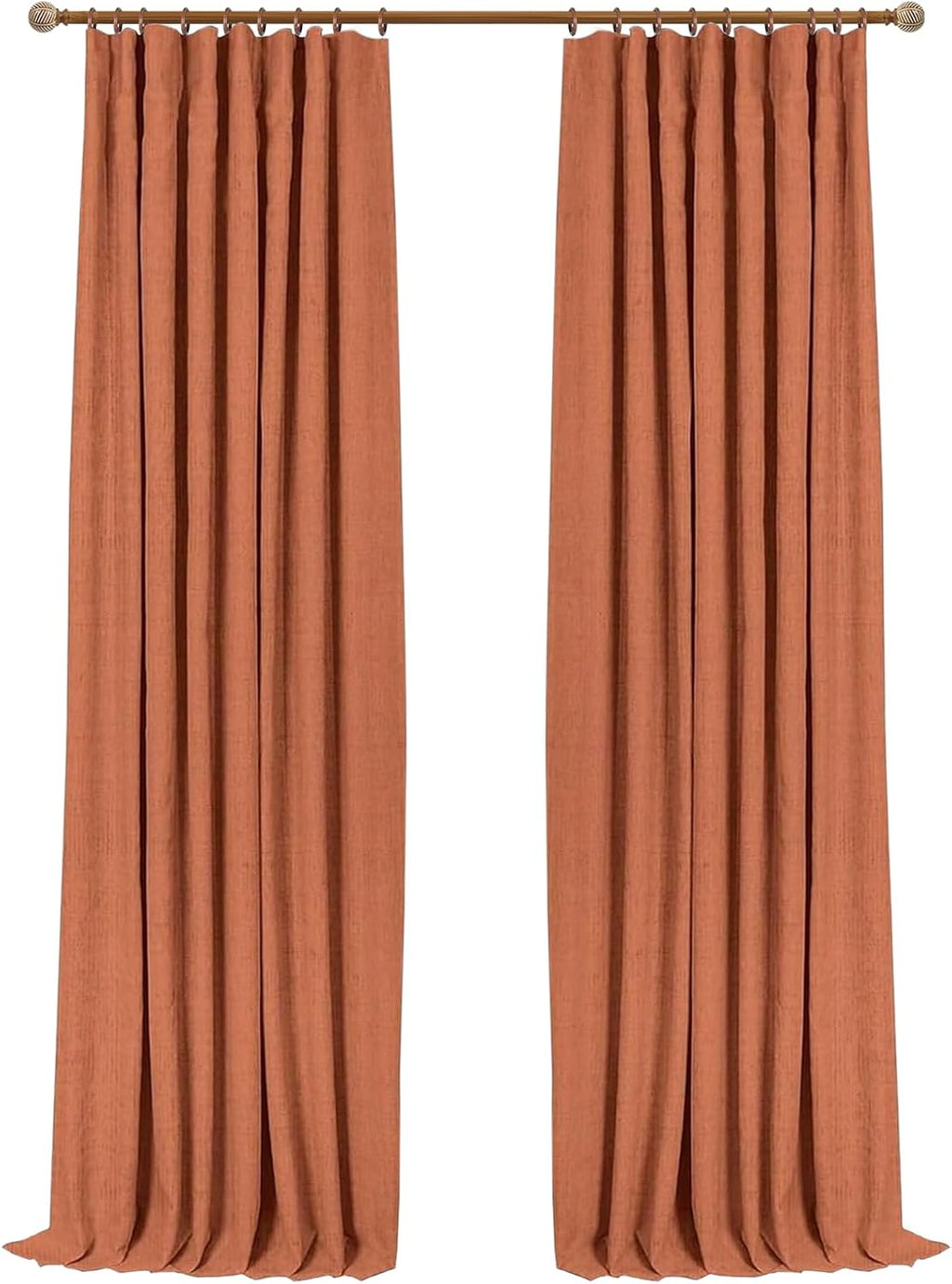 INOVADAY 100% Blackout Curtains for Bedroom, Black Out Curtains 96 Inch Long, Clip Rings Linen Blackout Drapes, Thermal Insulated Room…