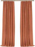 INOVADAY 100% Blackout Curtains for Bedroom, Black Out Curtains 96 Inch Long, Clip Rings Linen Blackout Drapes, Thermal Insulated Room…