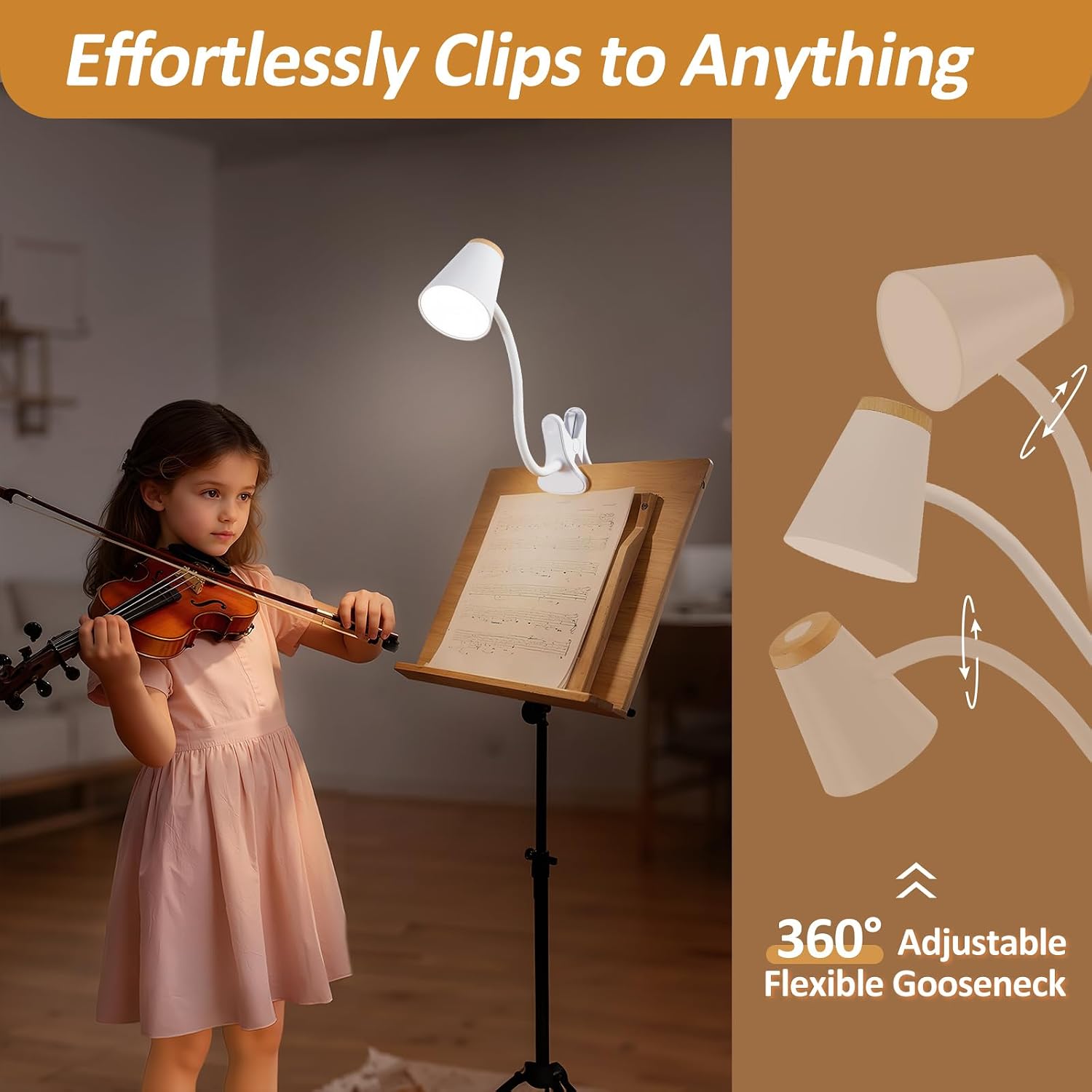 WelcometoEJIAXIN EJIAXIN Clip on Desk Lamp for Home Office - Small LED Touch Dimmable Reading Light for College Dorm Room - Adjustable Flex…