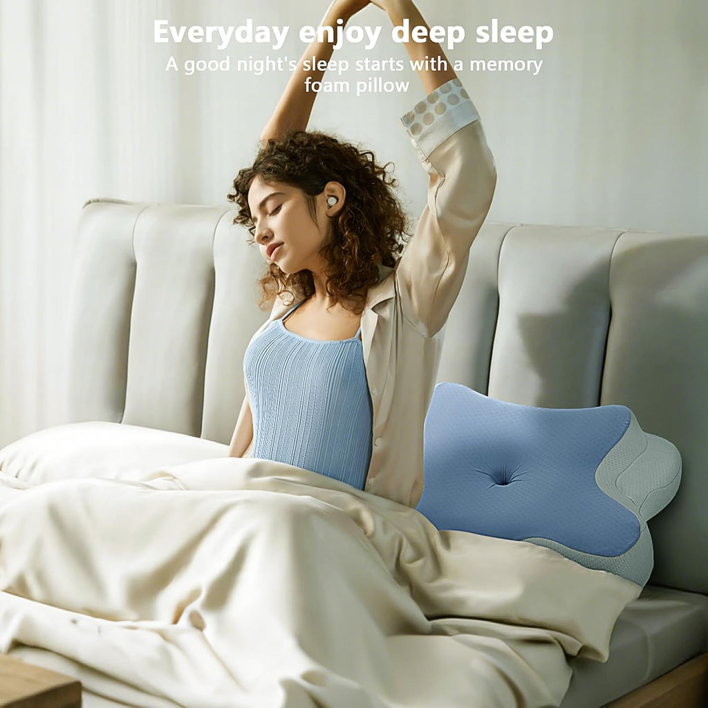 A-Pce PKBD Cervical Pillows for Sleeping, Ergonomic Orthopedic Neck Support Pillow, Memory Foam Pillow with Removable Pillowcase for…