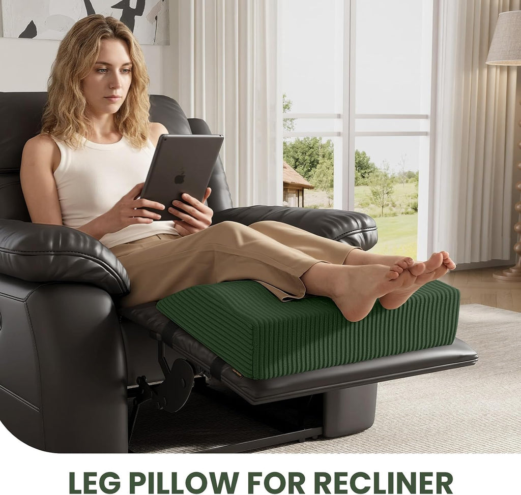 idee-home Recliner Leg Rest Cushion, Recliner Footrest Extender Pillow with Removable Corduroy Cover, Multi Purpose Ergonomic Foot Pillow…