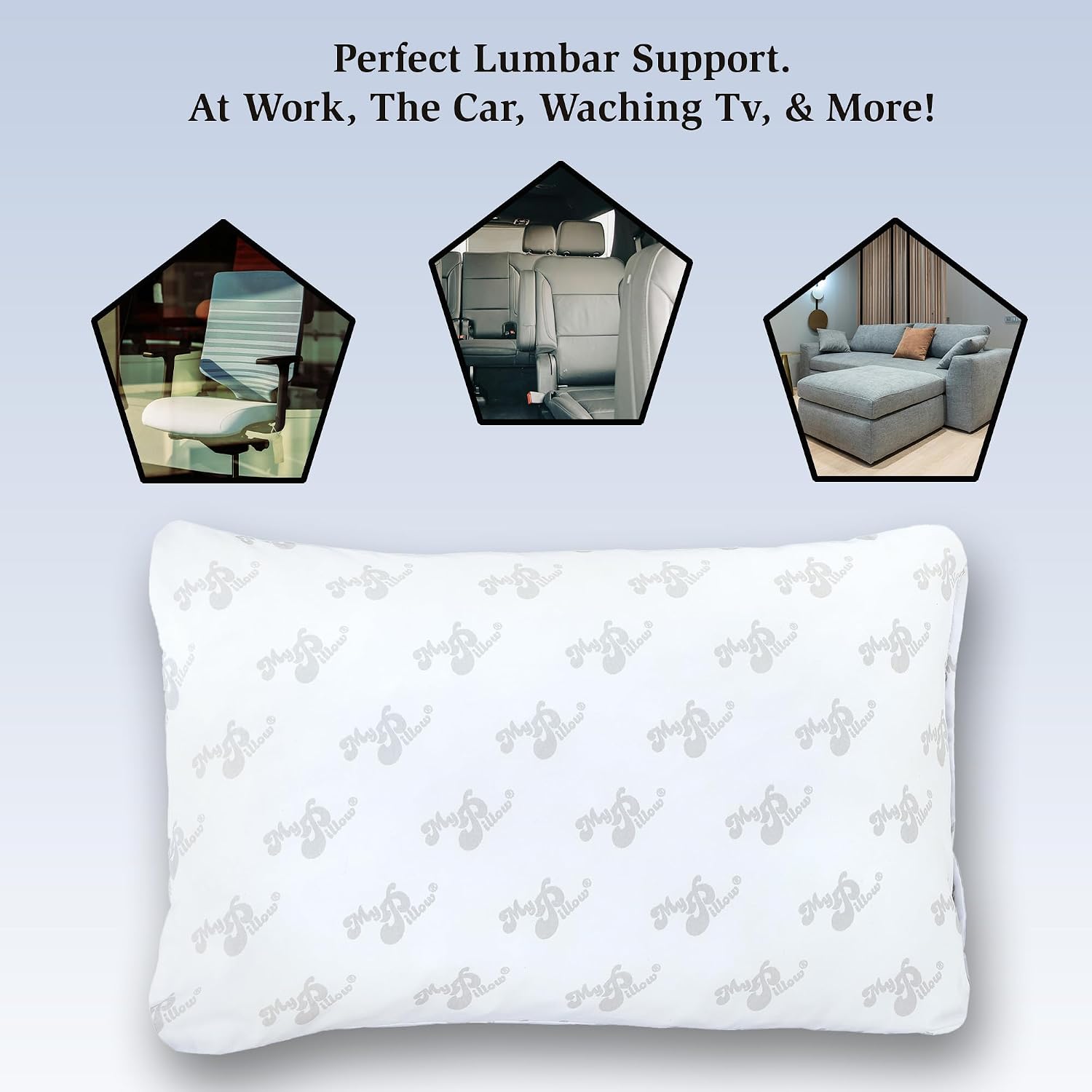 MyPillow Go Anywhere, Multi Use, Travel Pillow 12" x 18"