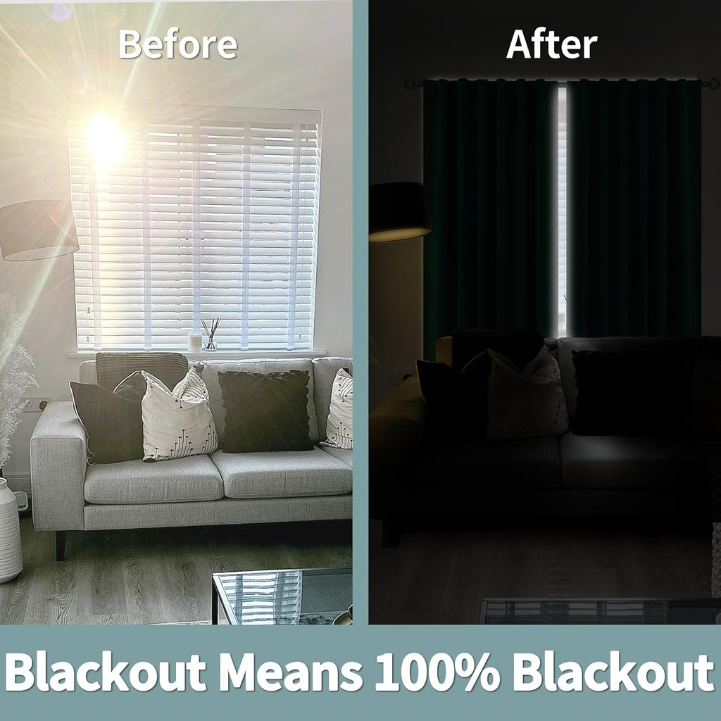 BGment Thermal Insulated Curtains 54 Inches Long with Liner, 100% Blackout Double Layer Noise Reduce Room Darkening Rod Pocket and Back…