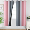 Estelartextiler Estelar Textiler Ombre Grey and Pink Blackout Curtains 72 Inch Length 2 Panels, Full Room Darkening Blackout Curtains for B…