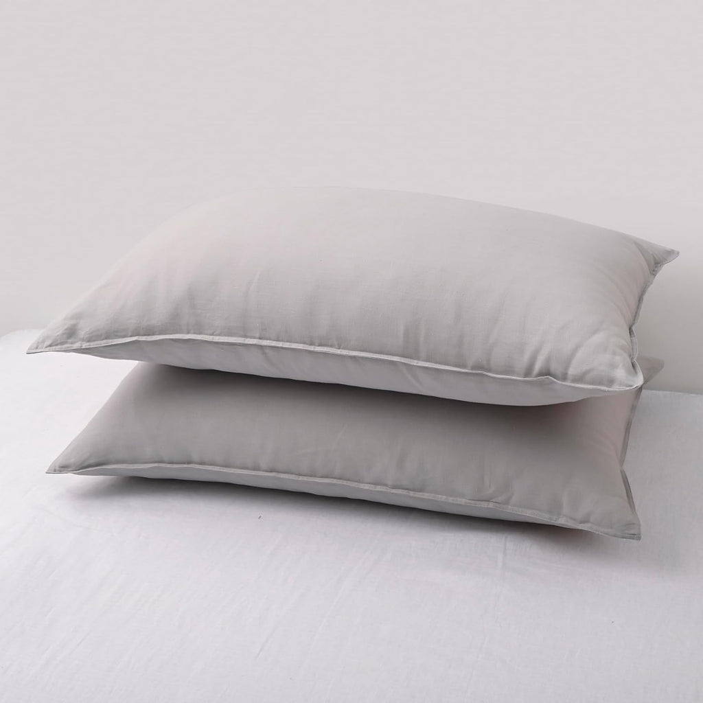 Chuffed Linen Pillowcases 2 Pack 100% Linen Standard Pillow Cases, Breathable and Cooling Washed Pillowshams with Zipper Closure, 20x36 Inc…