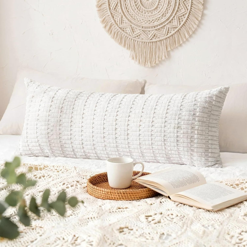 Fancy Homi Decorative Throw Pillow Covers for Bed Couch Bedroom Bench, Soft Corduroy Solid Pillow Case, Rustic Farmhouse Boho Room…