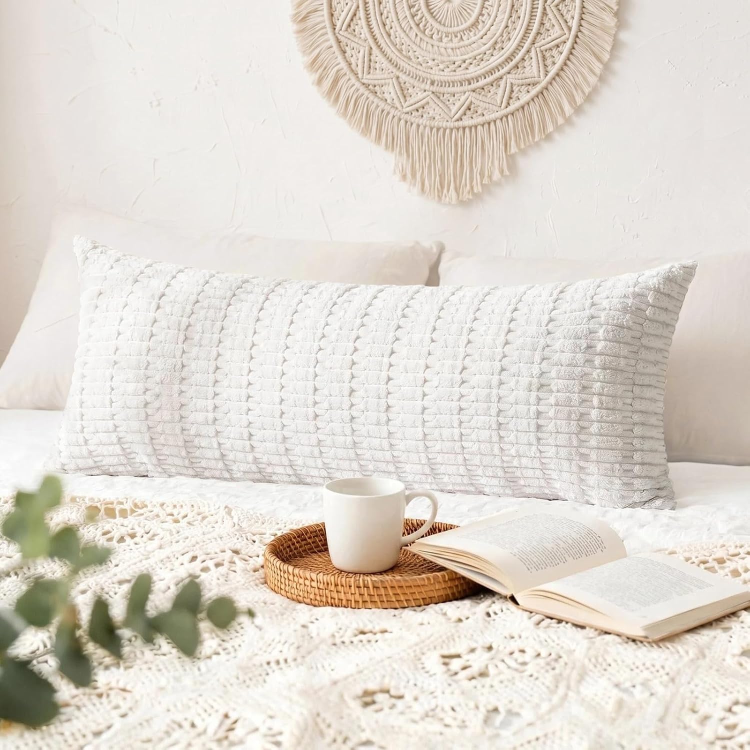 Fancy Homi Decorative Throw Pillow Covers for Bed Couch Bedroom Bench, Soft Corduroy Solid Pillow Case, Rustic Farmhouse Boho Room…
