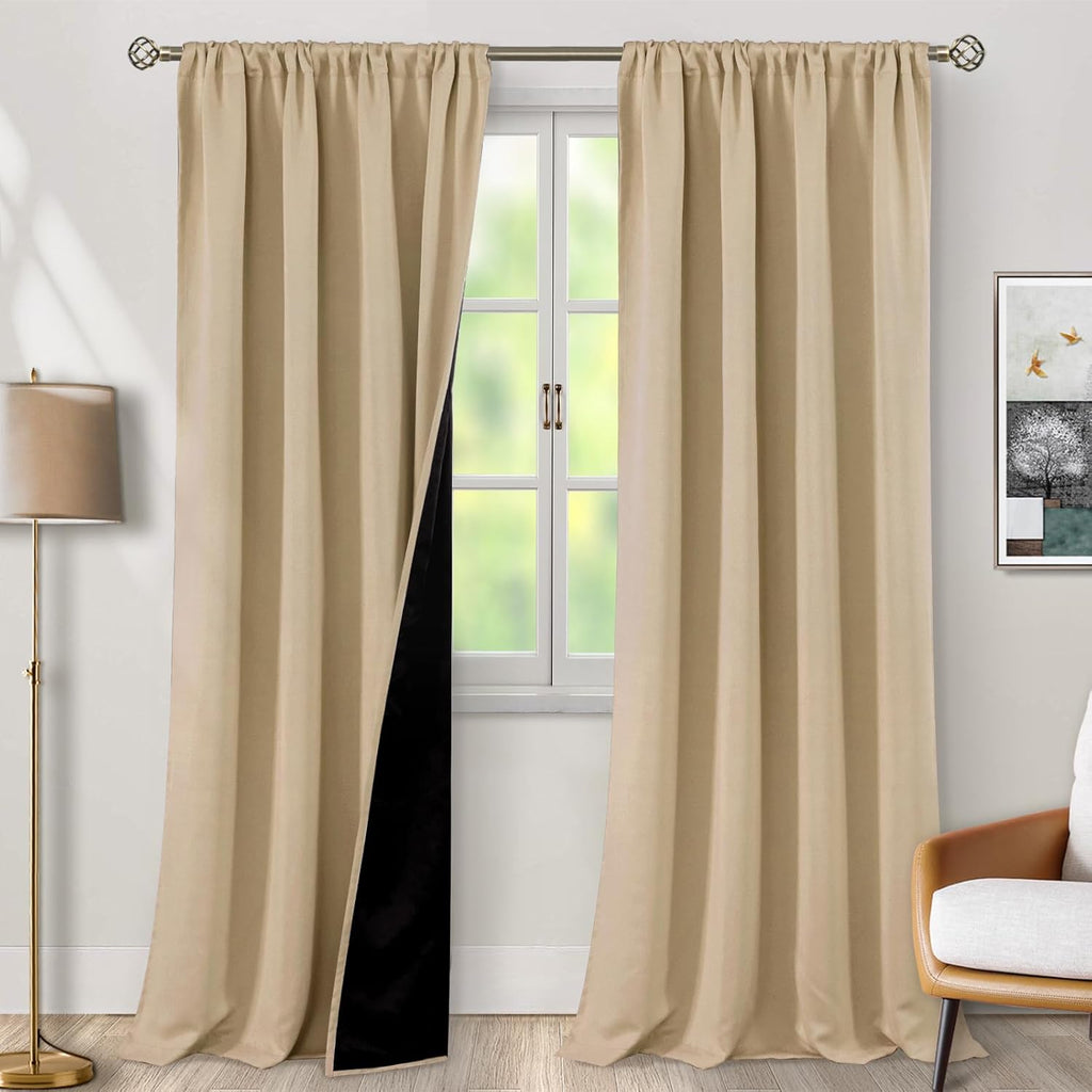 BGment Long Blackout Curtains for Living Room 108 Inch Length, Full Room Darkening Thermal Insulated Soundproof Curtains for Bedroom with…